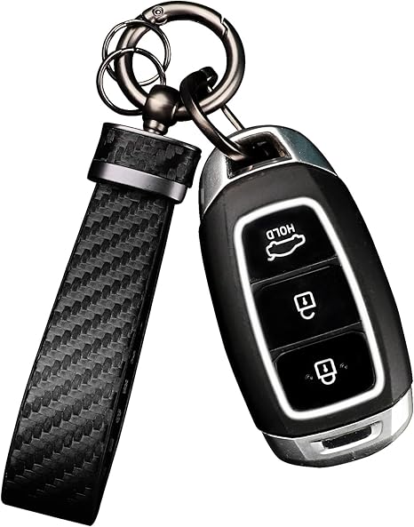 Carbon fiber car keychain, car accessory key ring and anti-loss product