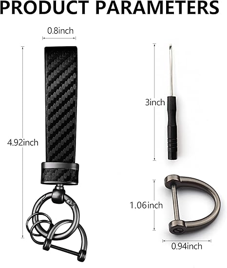 Carbon fiber car keychain, car accessory key ring and anti-loss product